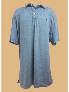Polo Ralph Lauren Performance Blue Diamond Pattern Polo XL